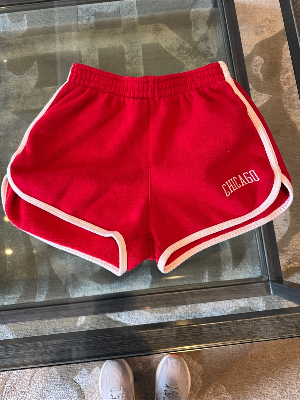 Brandy Melville Red Chicago Trimmed Shorts